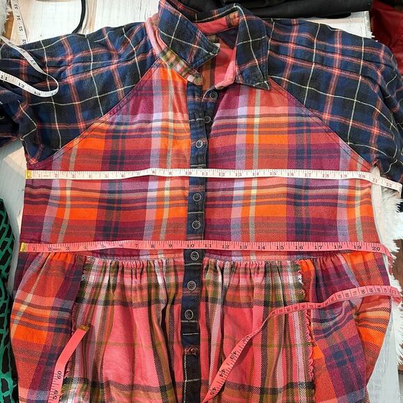 Free People Colorful Plaid Button-Up Blouse - Picture 10 of 11